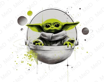 6 PNG Aquarell Cartoon Held: Splash Art für T-shirts & Tassen (Digitaler Download)