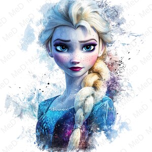 9 PNG Cartoon Heroes, estilos de aquarela e respingos, arquivos PNG de alta resolução para camisetas, pôsteres, canecas e muito mais, download instantâneo