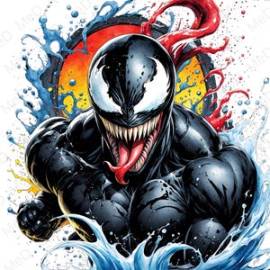 9 PNG  Superheroes, Watercolor and Splash styles, high resolution PNG files for t-shirts, posters, mugs and more, instant download