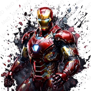 Watercolor Superheroes PNG: Splash Art Graphics (Digital Download)