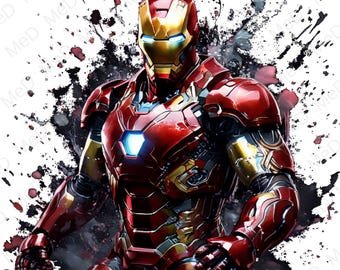 9 PNG Watercolor Superheroes: Splash Art & T-Shirt Designs (Digital Download)