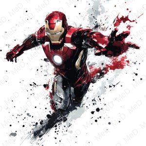 9 PNG  Superheroes, Watercolor and Splash styles, high resolution PNG files for t-shirts, posters, mugs and more, instant download