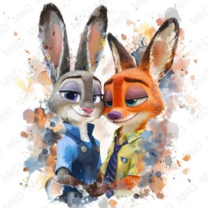Watercolor Cartoon Heroes PNG: T-Shirt & Mug Designs (Digital Download