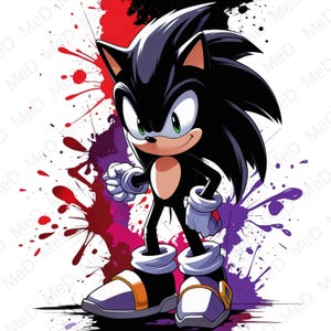 6 PNG Cartoon Heroes  , Watercolor and Splash styles, high resolution PNG files for t-shirts, posters, mugs and more, instant download