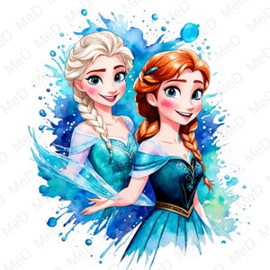 Watercolor Cartoon Heroes PNG: T-Shirt & Mug Designs (Digital Download)