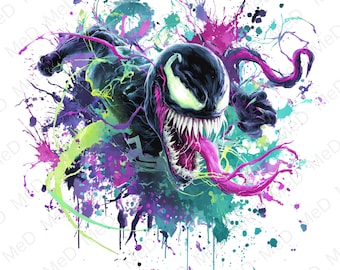 9 PNG Aquarell Superhelden: Splash Art & T-Shirt Designs (Digitaler Download)