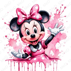 9 PNG Cartoon Heroes , Watercolor and Splash styles, high resolution PNG files for t-shirts, posters, mugs and more, instant download