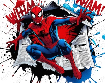 Watercolor Superheroes PNG: Splash Art, T-Shirt Design (Digital Download)