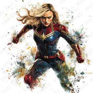 9 Watercolor Superheroes PNG: Splash Art (Digital Download)