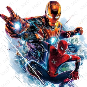 9 PNG  Superheroes, Watercolor and Splash styles, high resolution PNG files for t-shirts, posters, mugs and more, instant download