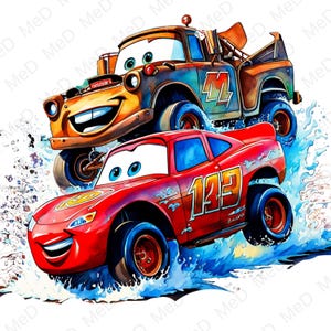 9 PNG Cartoon Heroes Watercolor and Splash styles, high resolution PNG files for t-shirts, posters, mugs and more, instant download