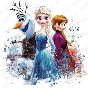 9 PNG  Cartoon Heroes , Watercolor and Splash styles, high resolution PNG files for t-shirts, posters, mugs and more, instant download