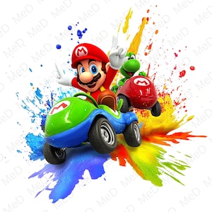 9 PNG Cartoon Heroes , Watercolor and Splash styles, high resolution PNG files for t-shirts, posters, mugs and more, instant download