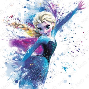 9 PNG Cartoon Heroes, Watercolor and Splash styles, high resolution PNG files for t-shirts, posters, mugs and more, instant download