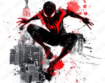 9 PNG Aquarell Superhelden: Splash Art & T-Shirt Designs (Digitaler Download)