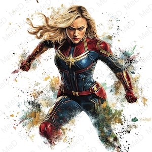 Watercolor Superheroes PNG: Splash Art Graphics (Digital Download)