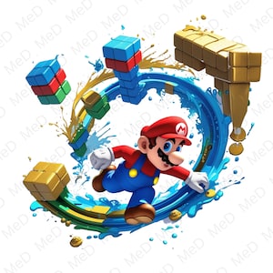 9 PNG Cartoon Heroes , Watercolor and Splash styles, high resolution PNG files for t-shirts, posters, mugs and more, instant download