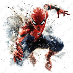 6 PNG Superheroes , Watercolor and Splash styles, high resolution PNG files for t-shirts, posters, mugs and more, instant download