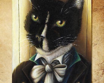 Mr Darcy Tuxedo Cat, Pride and Prejudice Fine Art Print