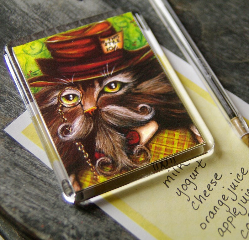 Cappellaio Matto Gatto Magnete Alice Nel Paese Delle Etsy