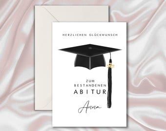 High school diploma, bachelor's degree, master's degree, doctorate, exam, personalized folding card