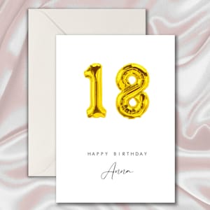 Anniversaire carte pliante personnalisée carte d'anniversaire nom carte de félicitations Heluimluftballons ballons