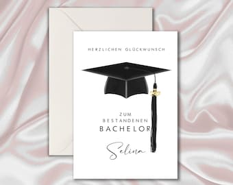 Bachelor Abitur Master Doctor Exam Graduation Carte pliante personnalisée