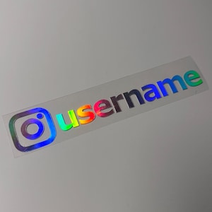 Gebruikersnaam Instagram Naam Sticker Auto Bumper Sticker Motorfiets Fiets Socialmedia tag gepersonaliseerd Holo Rijbewijs gehaald