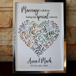 Presente personalizado em dinheiro, caveira, coração para casamento, a4, 21x30 cm, presente, noivado, casal, noiva e noivo
