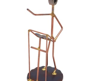 Preacher Gift Unique Preacher Sculpture Scrap Metal Figurine Handmade Metal Art Recycled Decor Gift for Pastor Church Office Decor