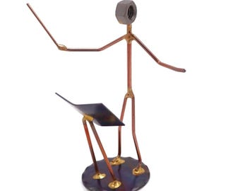 Music Director Gift Unique Sculpture for Musicians Scrap Metal Figurine Handmade Metal Art Recycled Decor Gift for Music Lovers