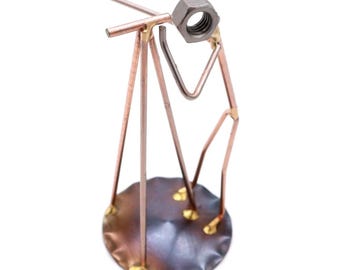 Handmade Metal Surveyor Figurine: Unique Office Decor