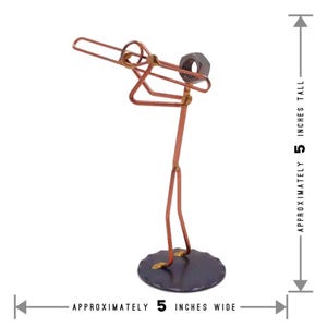 Trombone Player Gift Unique Musician Sculpture Scrap Metal Figurine Handmade Metal Art Recycled Decor Gift for Trombone Lovers Music Decor
