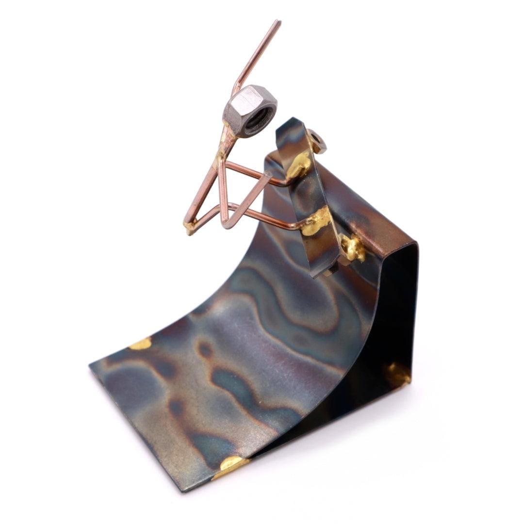 Skateboarder Gift Unique Skater Sculpture Scrap Metal Figurine Handmade Metal Art Recycled Decor Gift for Skateboarding Enthusiast