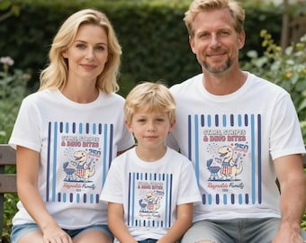 Retro 4th of July Family Reunion Shirts, USA 250 BBQ, America 250th Matching Family Outfit, Patriotic Dinosaur Tee, Vintage Father and Son