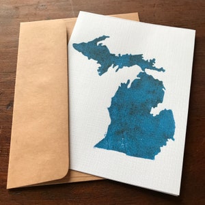 Tarjetas de felicitación en blanco de 5 paquetes de Michigan con sobres Kraft marrones