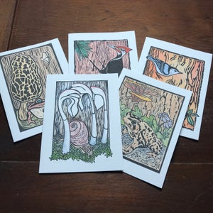 Michigan Wildlife 5-Pack tarjetas de felicitación en blanco con sobres kraft marrones