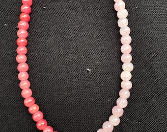 Dual-Toned Faux Jade Beaded Necklace: 18K Gold Clasp