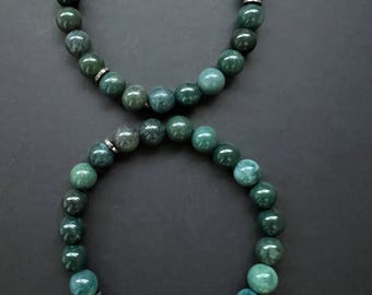 5A Aquatic Agate Bracelet: Handcrafted Gemstone Jewelry, 7''