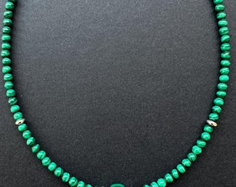 Handcrafted Malachite Necklace: Natural Gemstone Jewelry