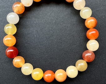 Natural Golden Silk Jade Bracelet: Handcrafted Gemstone Jewelry