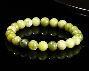 Jade Bracelet: Unisex Crystal Bead Jewelry, 7''