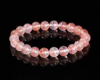 Handcrafted Nanhong Agate Bracelet: Natural Gemstone Jewelry