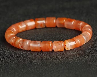 Handcrafted Nanhong Agate Bracelet: Natural Gemstone Jewelry