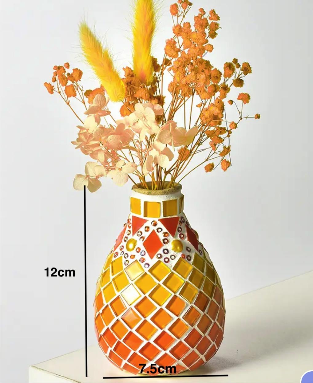 Kit De Mosaïque DIY – Vase En Bois Et Verre – Pour Adultes Et Enfants – Activités Créatives