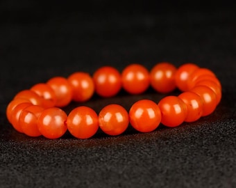 Natural Nanhong Agate Bracelet: Matte Gemstone Jewelry, 8mm