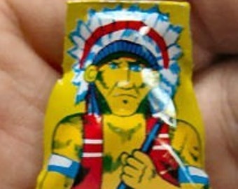 1950s Western Tin Litho Clicker INDIAN CHIEF