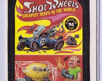 1986 Topps Wacky Packages Shot Wheels Sticker