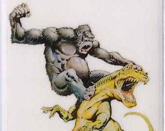 1996 Mike Ploog Collector Sticker King Kong versus T-Rex