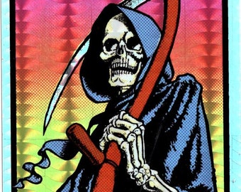 1990 Grim Reaper Halloween Prism Vending Sticker